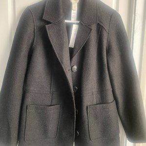 Black poyester/wool blend Chico's wool coat